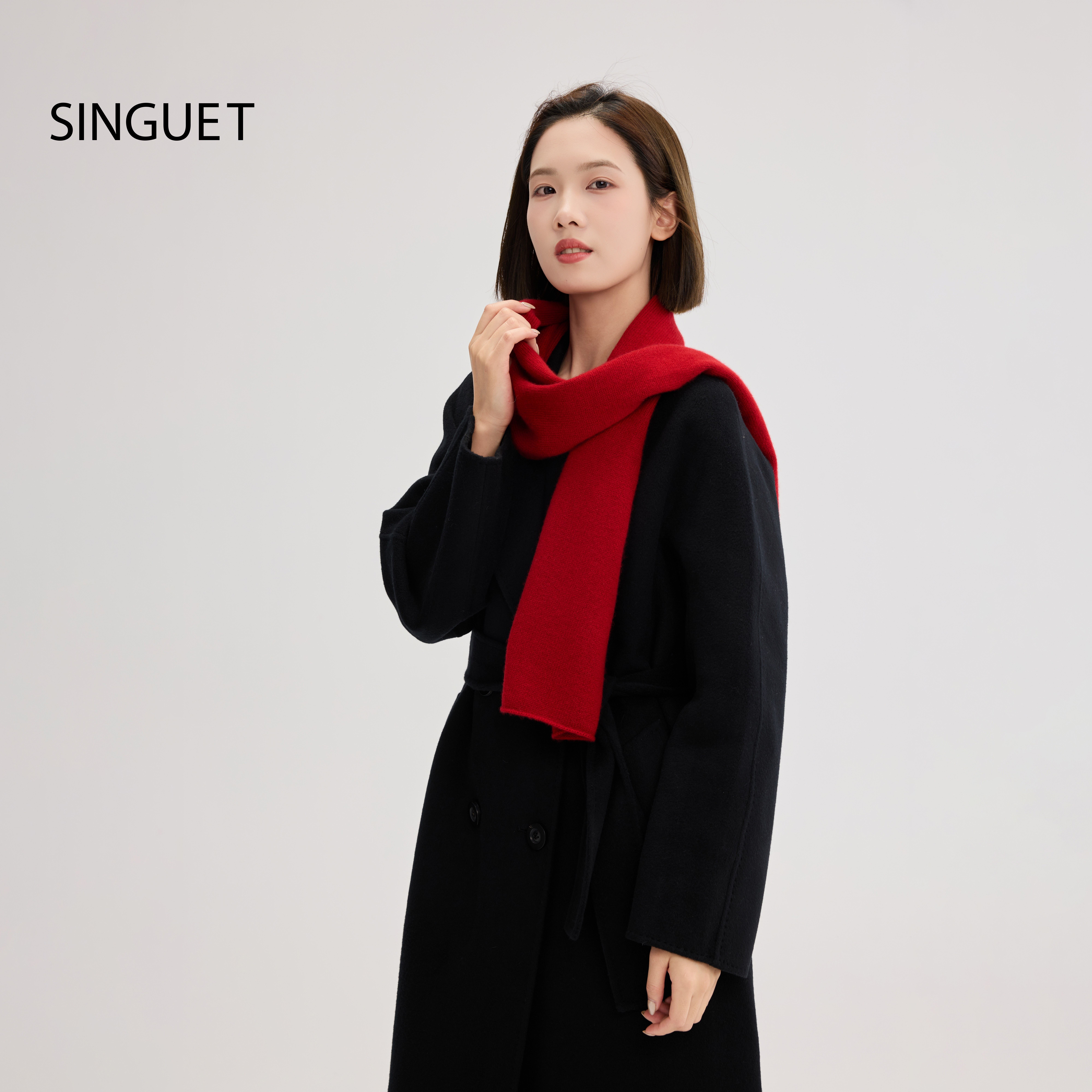 SINGUET 闲玑 100%山羊绒 7针Cashmere围巾亲子情侣 康赛妮