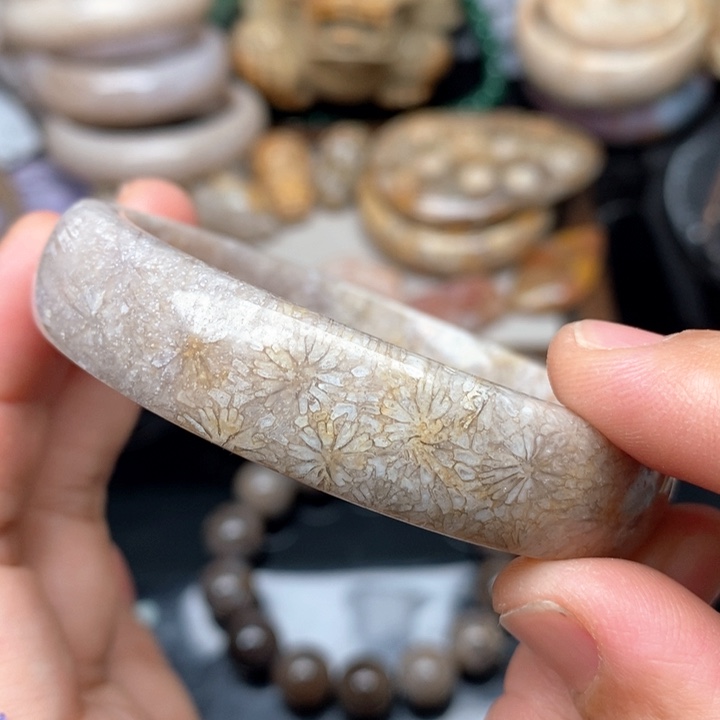 硅化珊瑚（珊瑚玉）手镯未镶嵌58