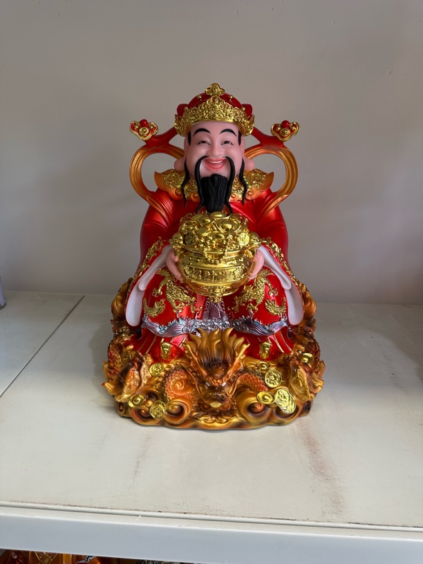 汉白玉新款彩龙财神