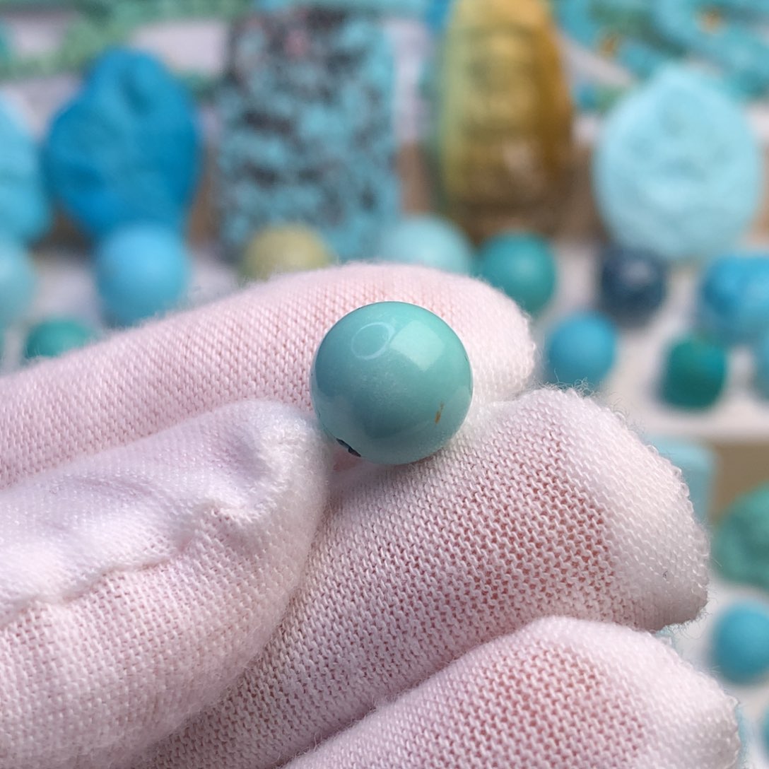 绿松石珠宝奇石未镶嵌10.6毫米