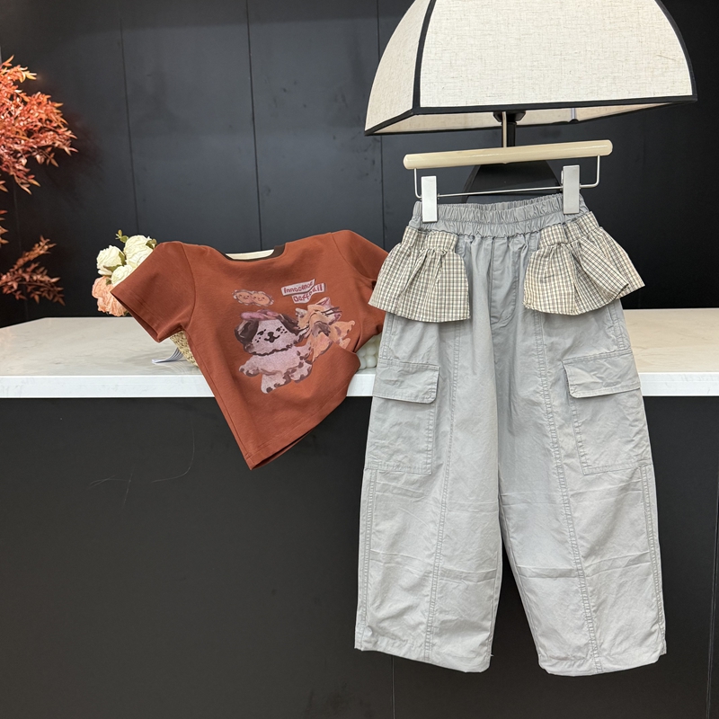 【现货】leomama女童设计感大口袋休闲裤夏季薄款儿童简约百搭裤子