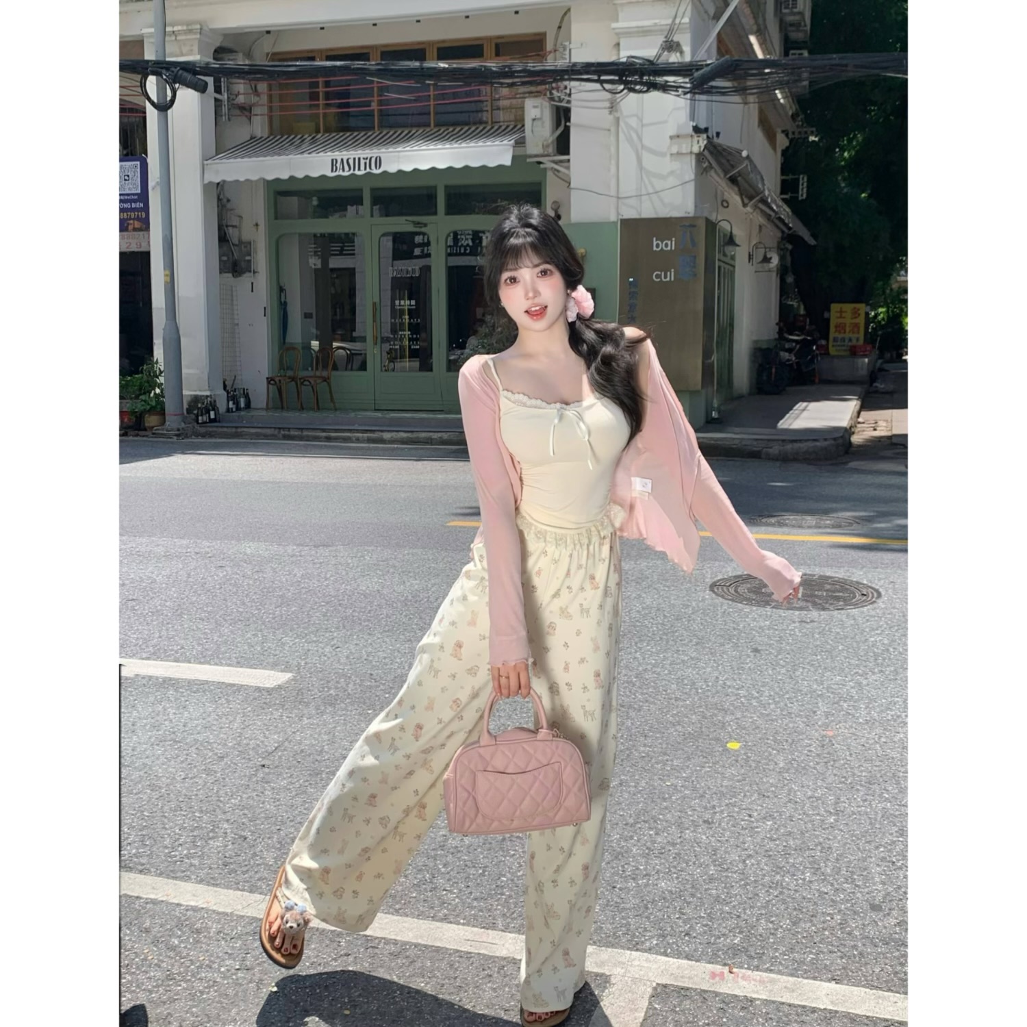 927清清萌面侠芝士【通勤伴侣】纯欲蝴蝶结蕾丝内搭甜美吊带4736