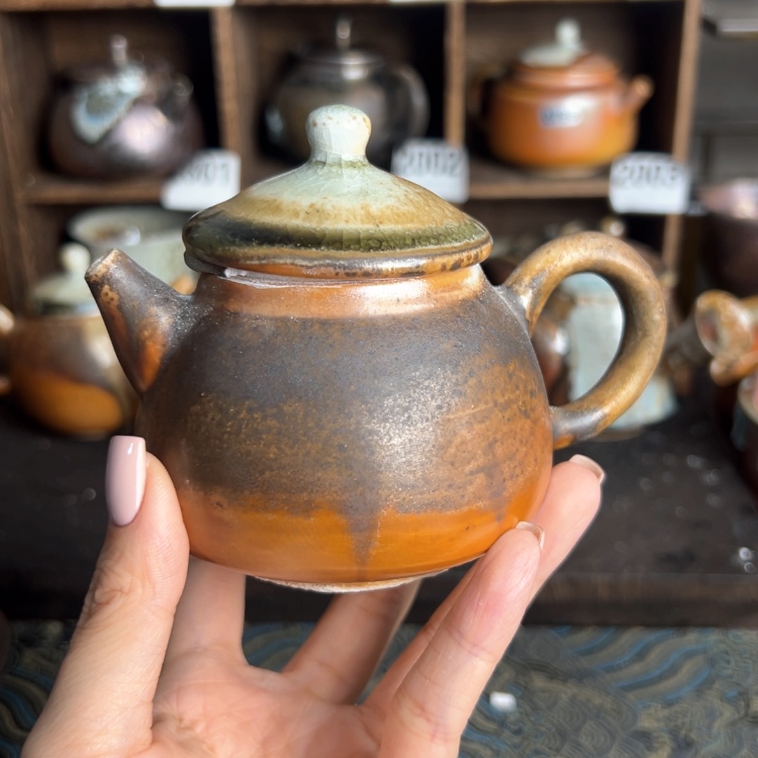 杯柴烧茶器中白壶