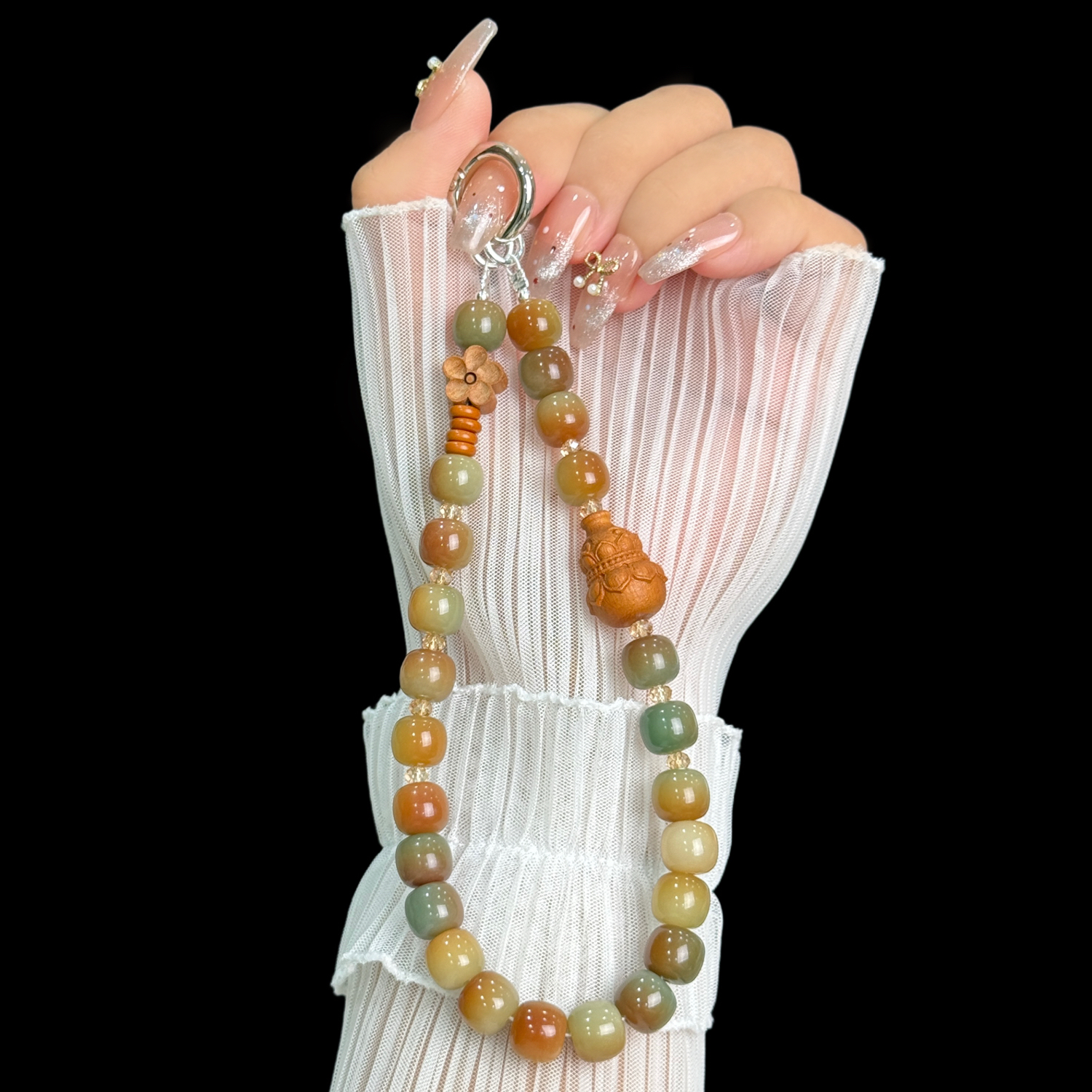 菩提手机链精致可盘玩手机挂绳防丢挂件通用短款时尚创意手提挂饰