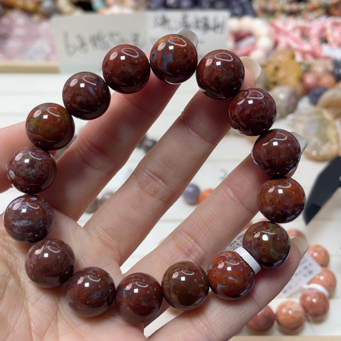 未镶嵌手链硅化玉莎****～042