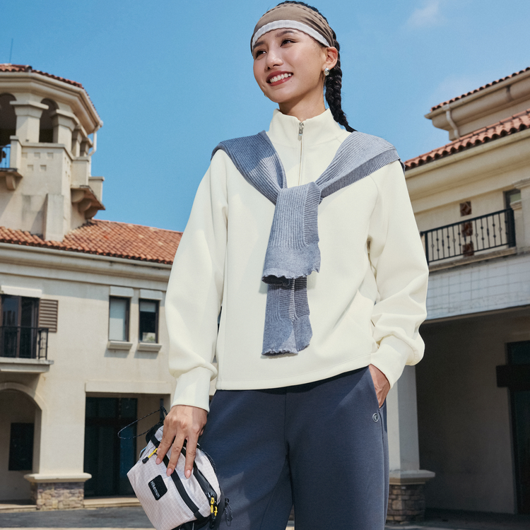 乔丹套头衫女2026春季透气吸汗综训休闲立领运动卫衣QDEWD2261135