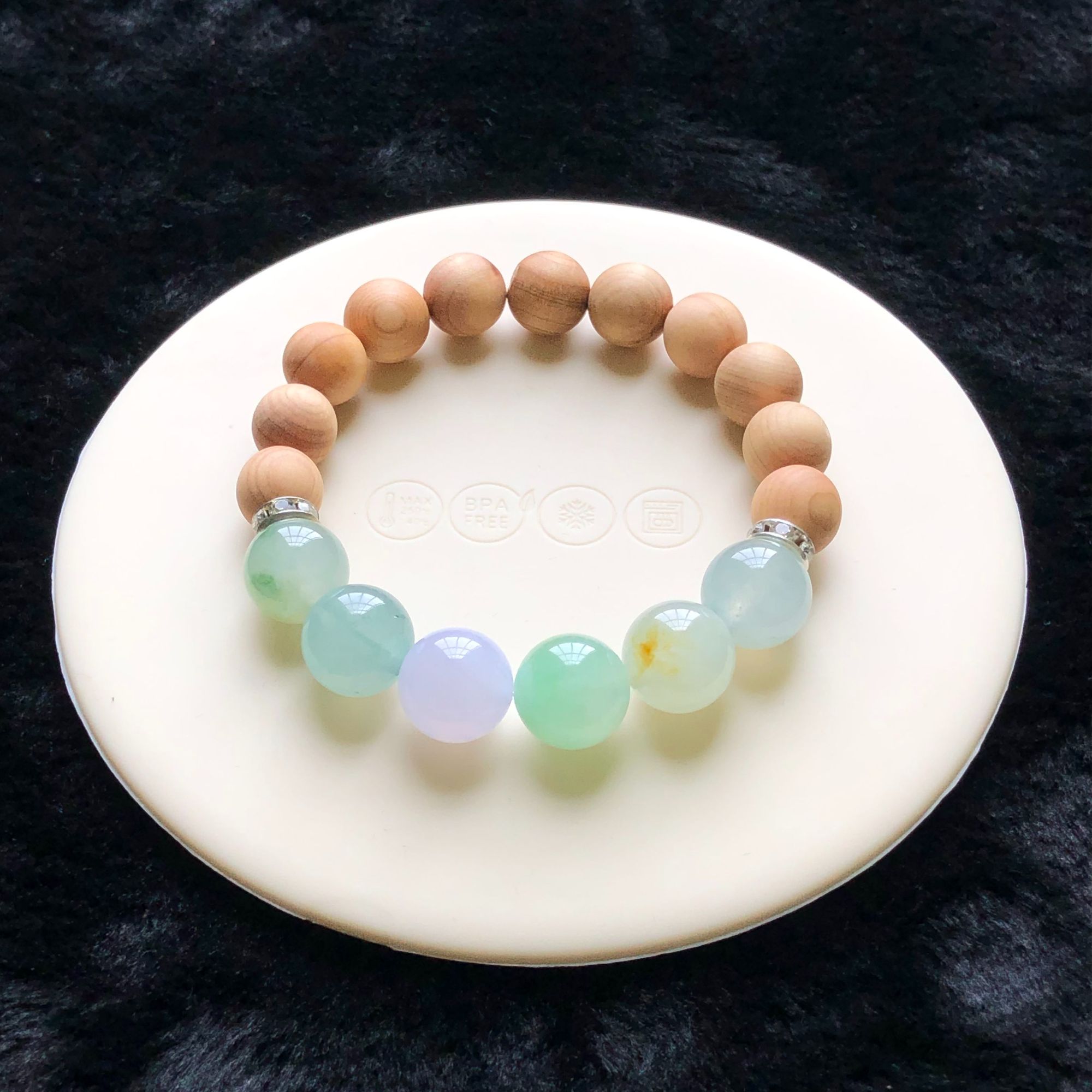 缅甸天然翡翠A货多宝圆珠手串时尚冰透清新正品100%真翡翠