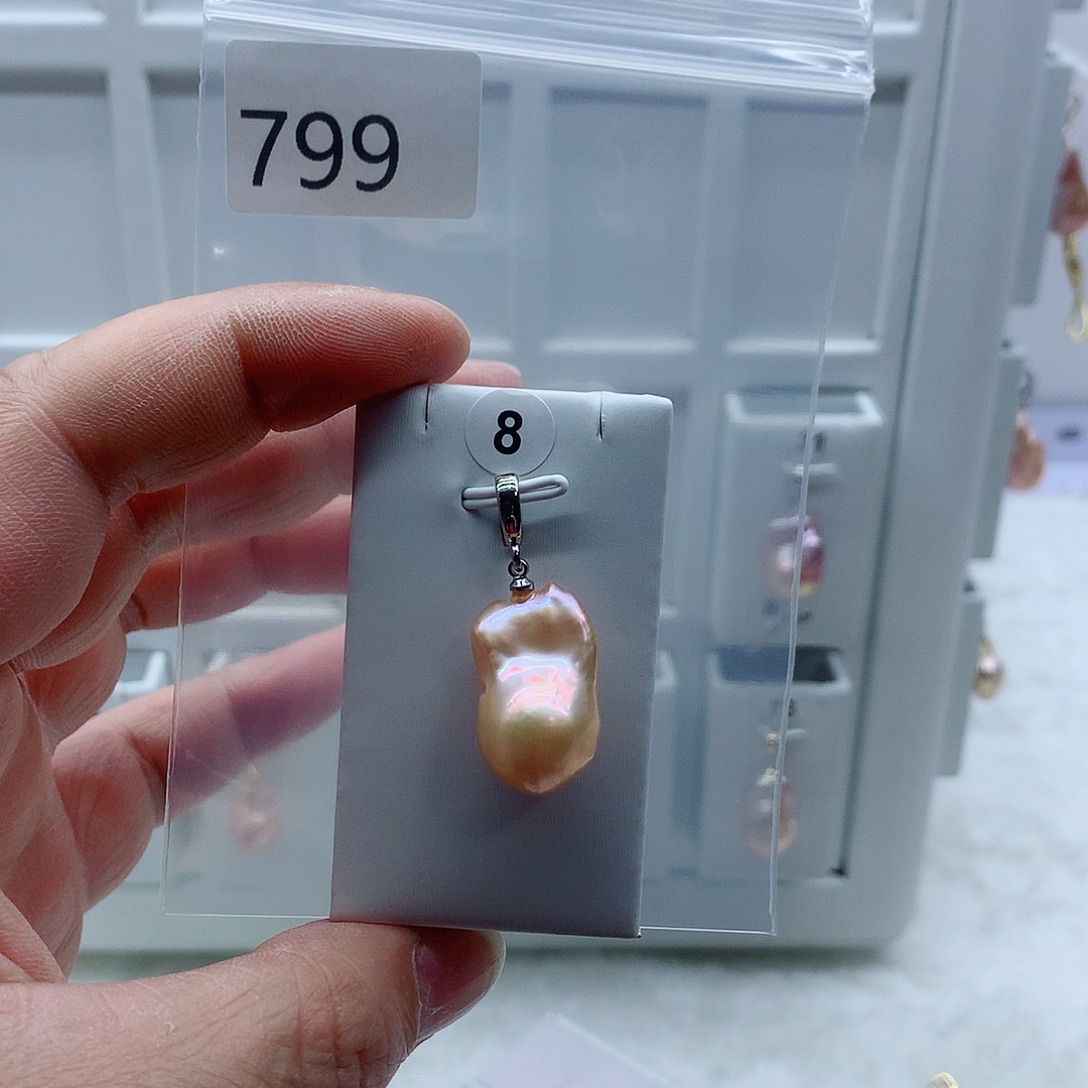 合金吊坠(不含链)淡水珍珠