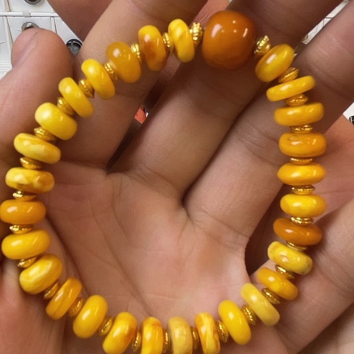 蜜蜡未镶嵌手链东西特别好