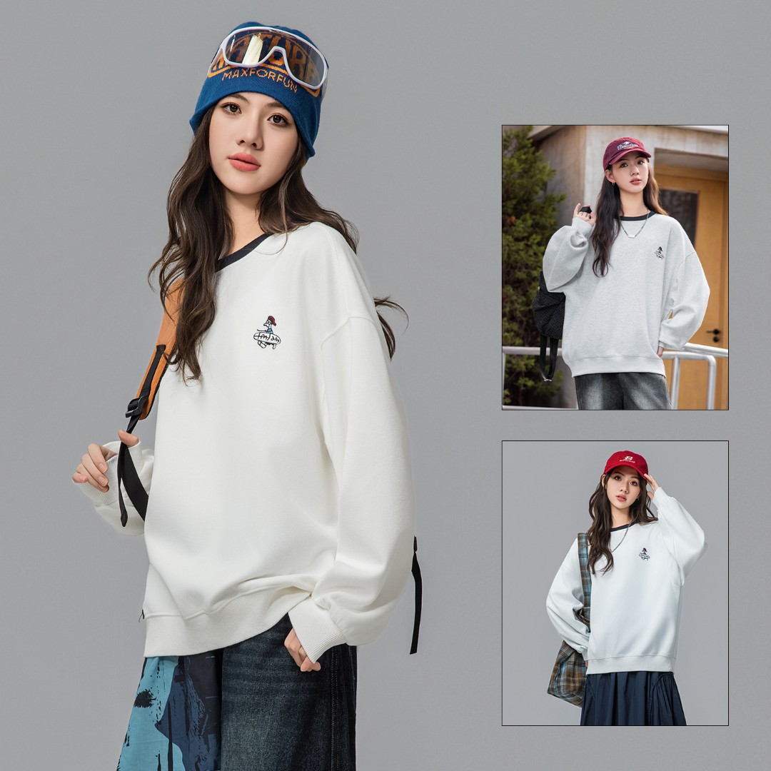 【圆领百搭卫衣】女大童长袖T恤秋季2025新款女孩初中学生上衣85551