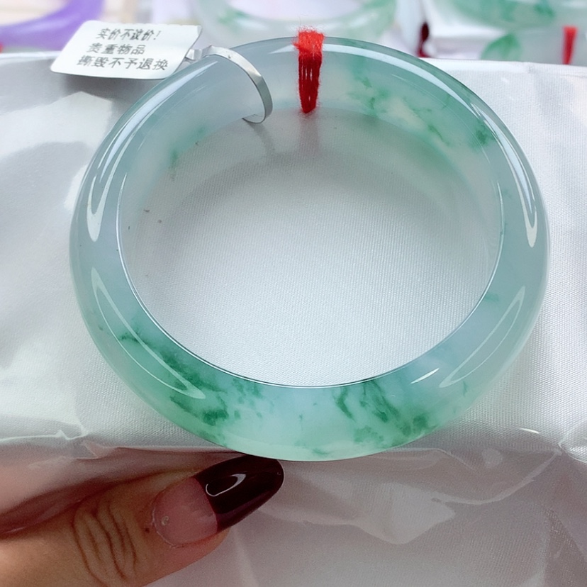 【闪购商品】翡翠手镯未镶嵌58.5 冰飘蓝花 灵