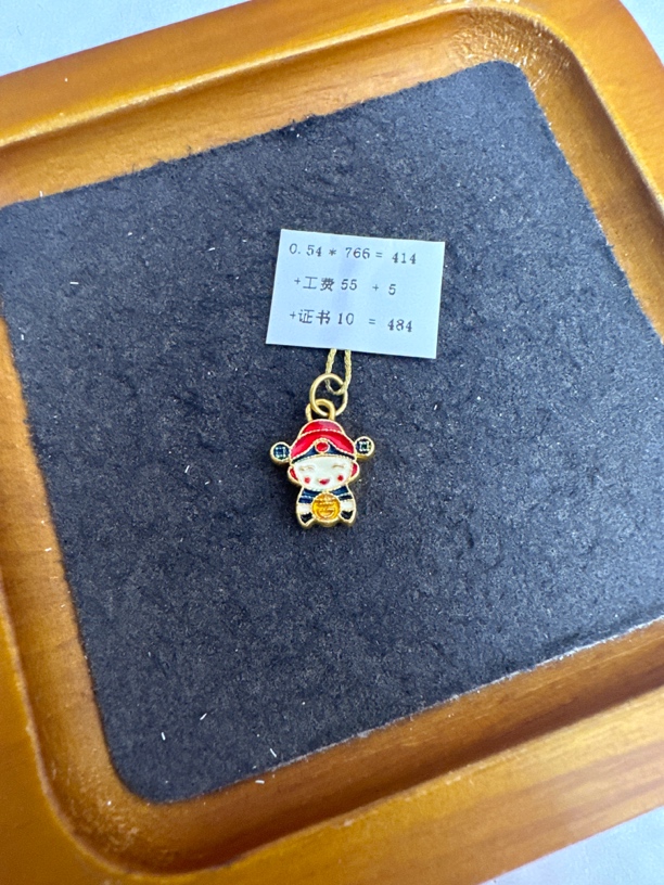 F13054足金999带彩财神提溜【主图有克重】