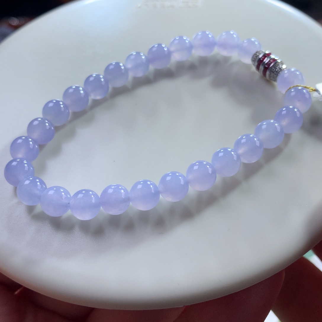 翡翠未镶嵌手链翡翠冰胶底梦幻仙紫卡6.60+