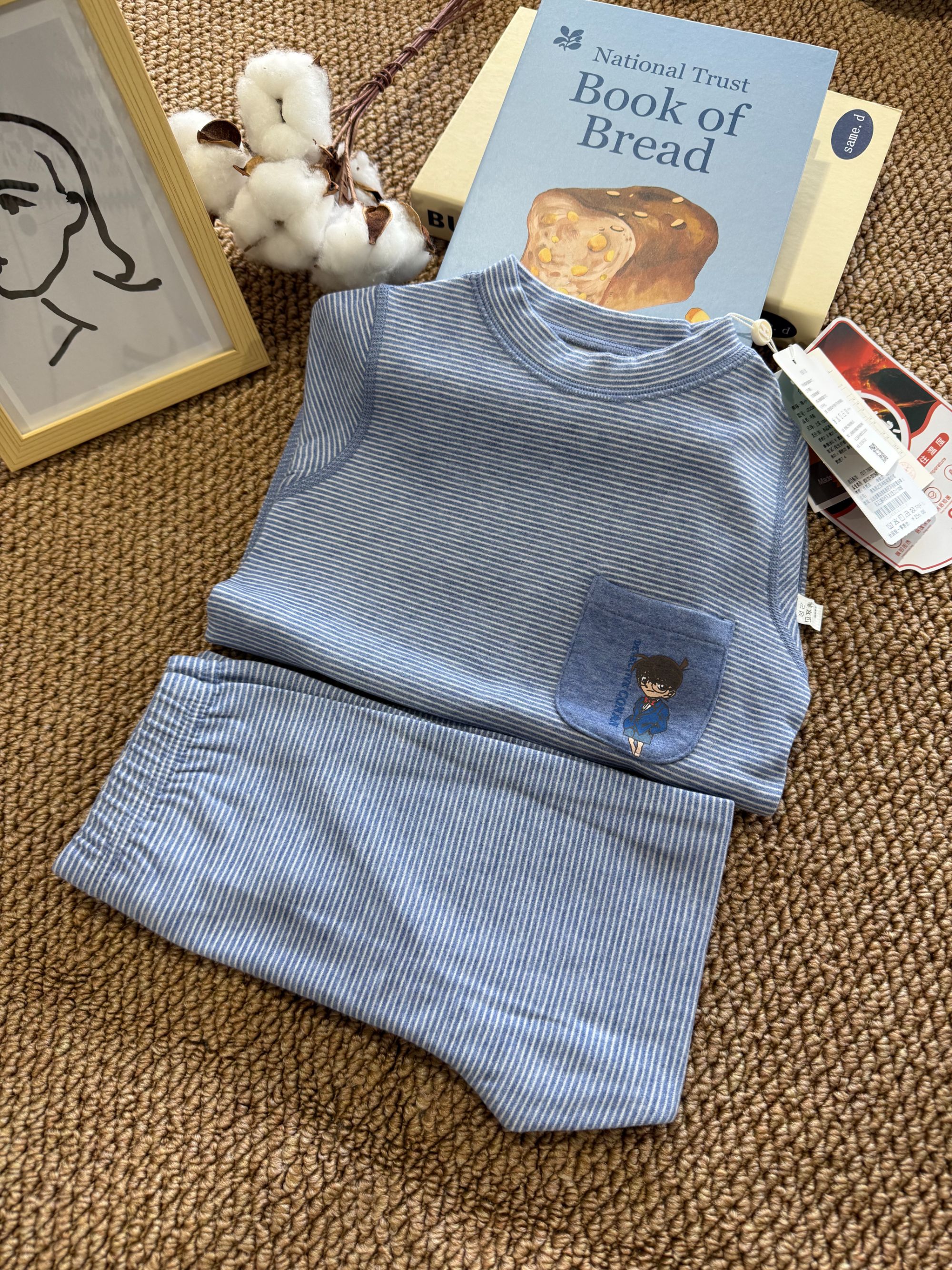 海小丫新款蚕丝自发热儿童秋衣套装 -柯南2350608