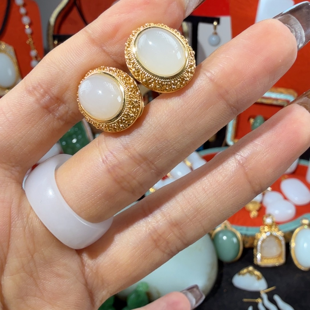 和田玉银S925镶嵌颈饰