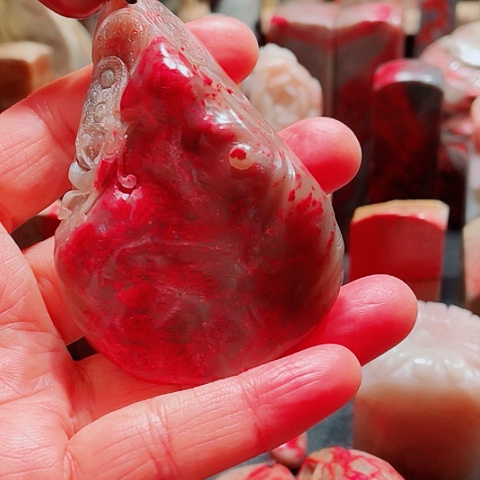 昌化鸡血石昌化老坑精品鸡血石