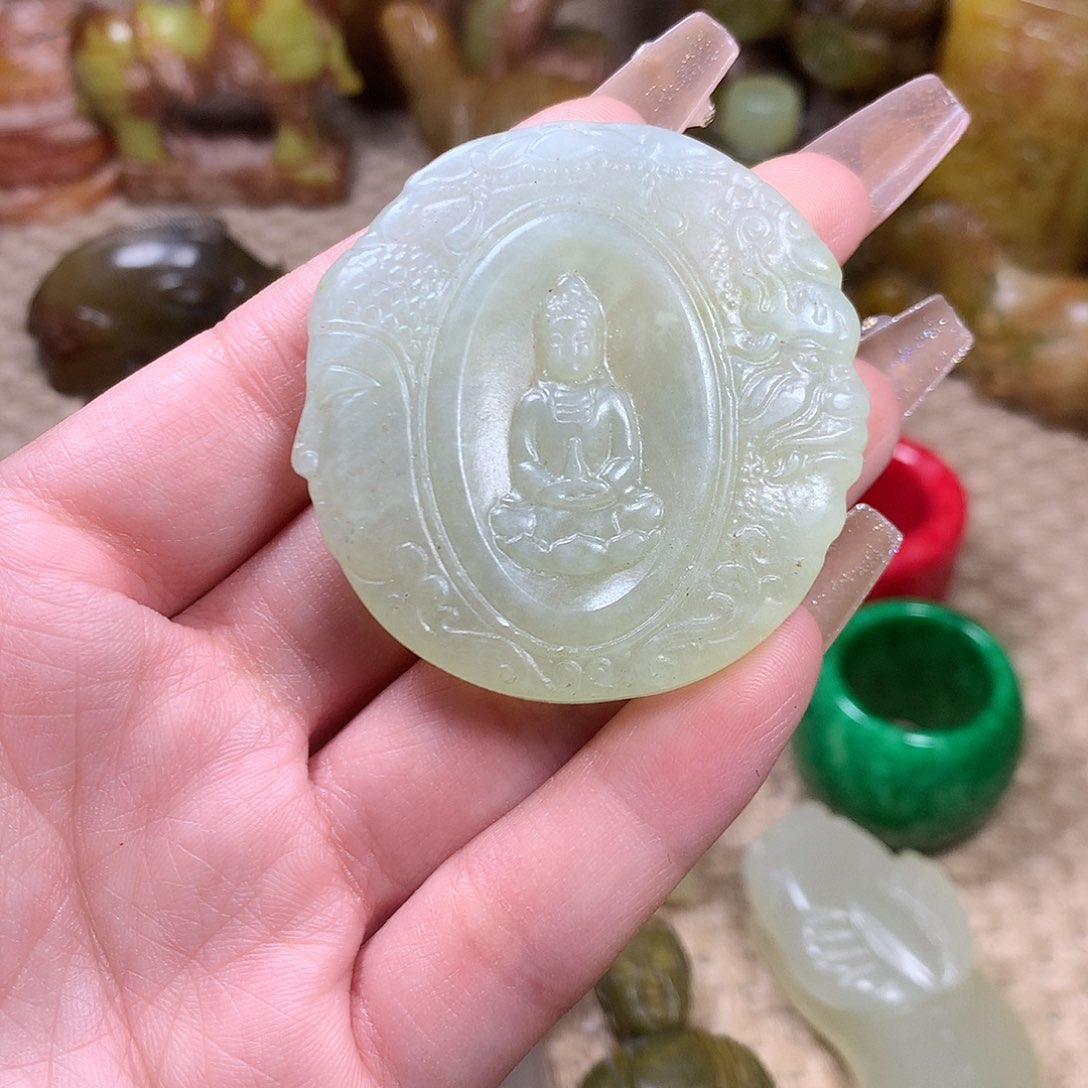 白玉菩提吊坠挂件