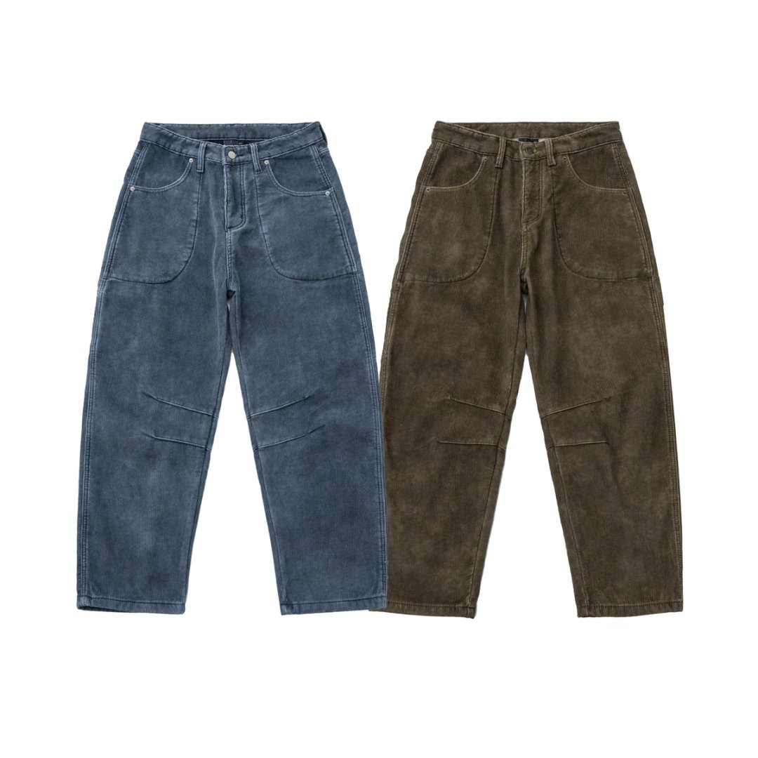【加绒系列】重磅灯芯绒加绒加厚日系宽松伐木工装裤-PL2208