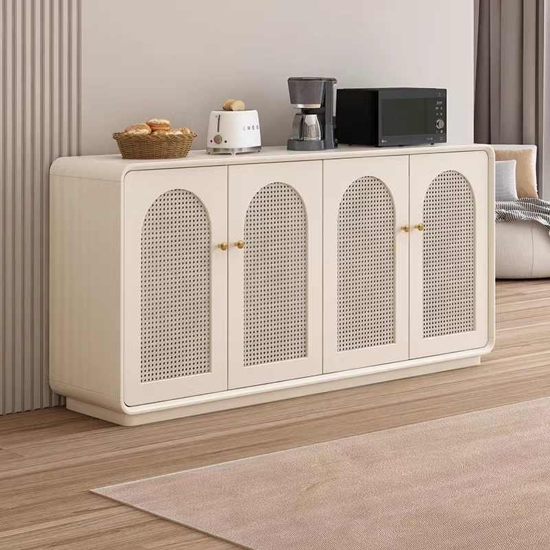 藤编鞋柜家用门口奶油风入户轻奢玄关柜客厅隔断柜现代简约储物柜