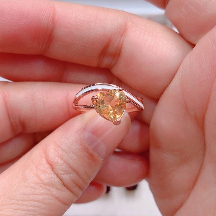 水晶戒指银S925镶嵌戒指