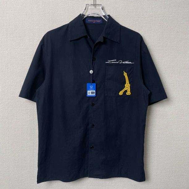 99新 LouisVuitton/路易威登 SS24刺绣logo短袖衬衫/尺码M
