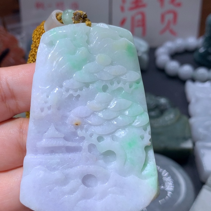 翡翠未镶嵌颈饰保真天然a货翡翠