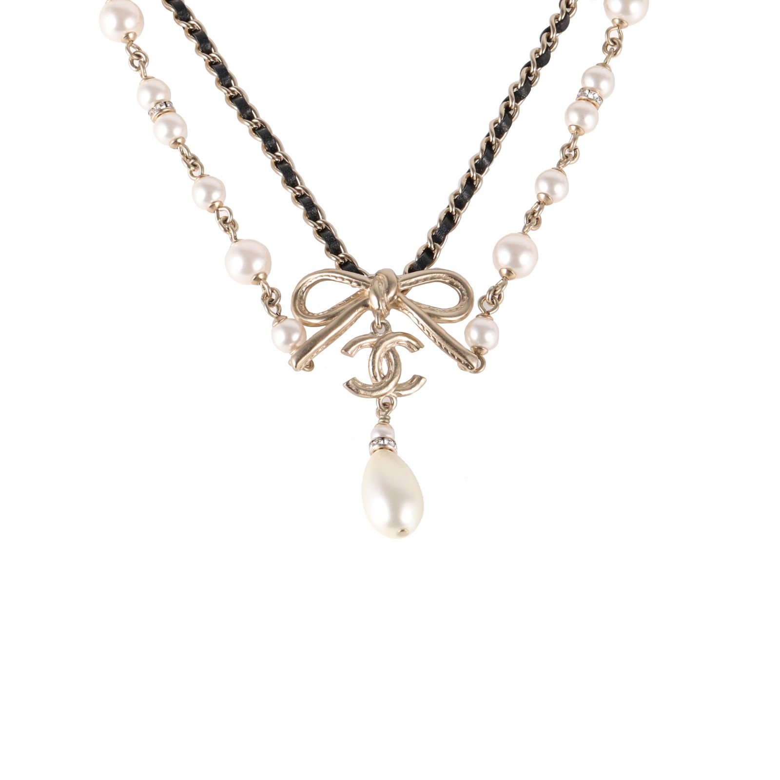 99新 Chanel/香奈儿 折JF【念念特价】22S 水滴珍珠吊坠 大蝴蝶结