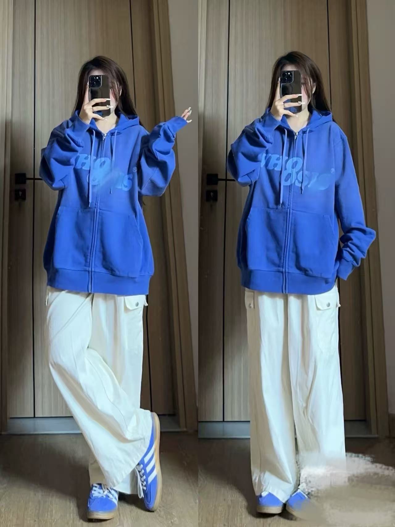 W8*原洗水印章重磅拉链外套