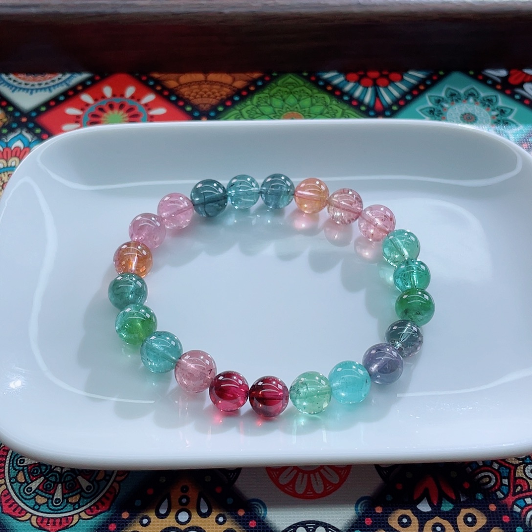 碧玺手链未镶嵌8.7mm左右