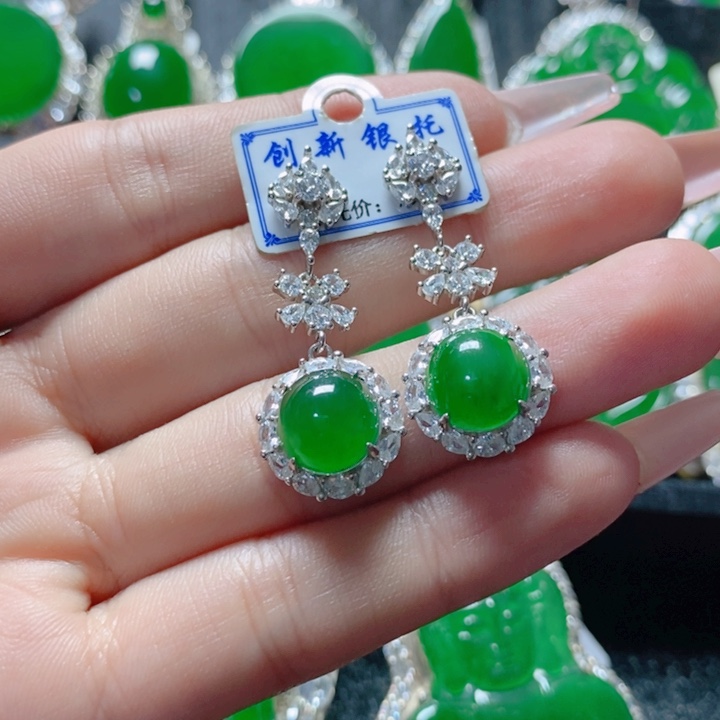 翡翠颈饰银S925镶嵌