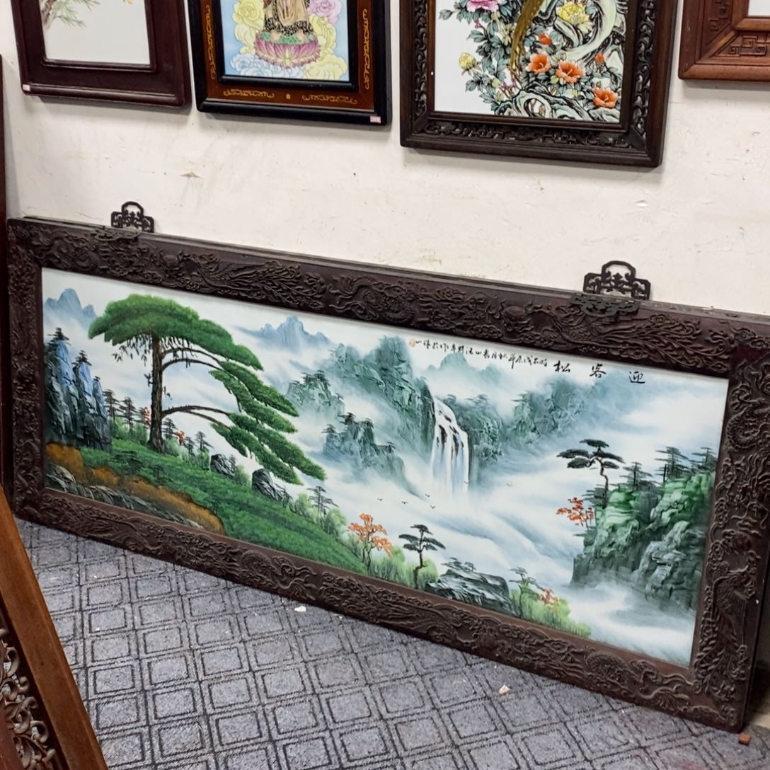 乔***三瓷1.9*80*1景德镇瓷板画柴窑烧制