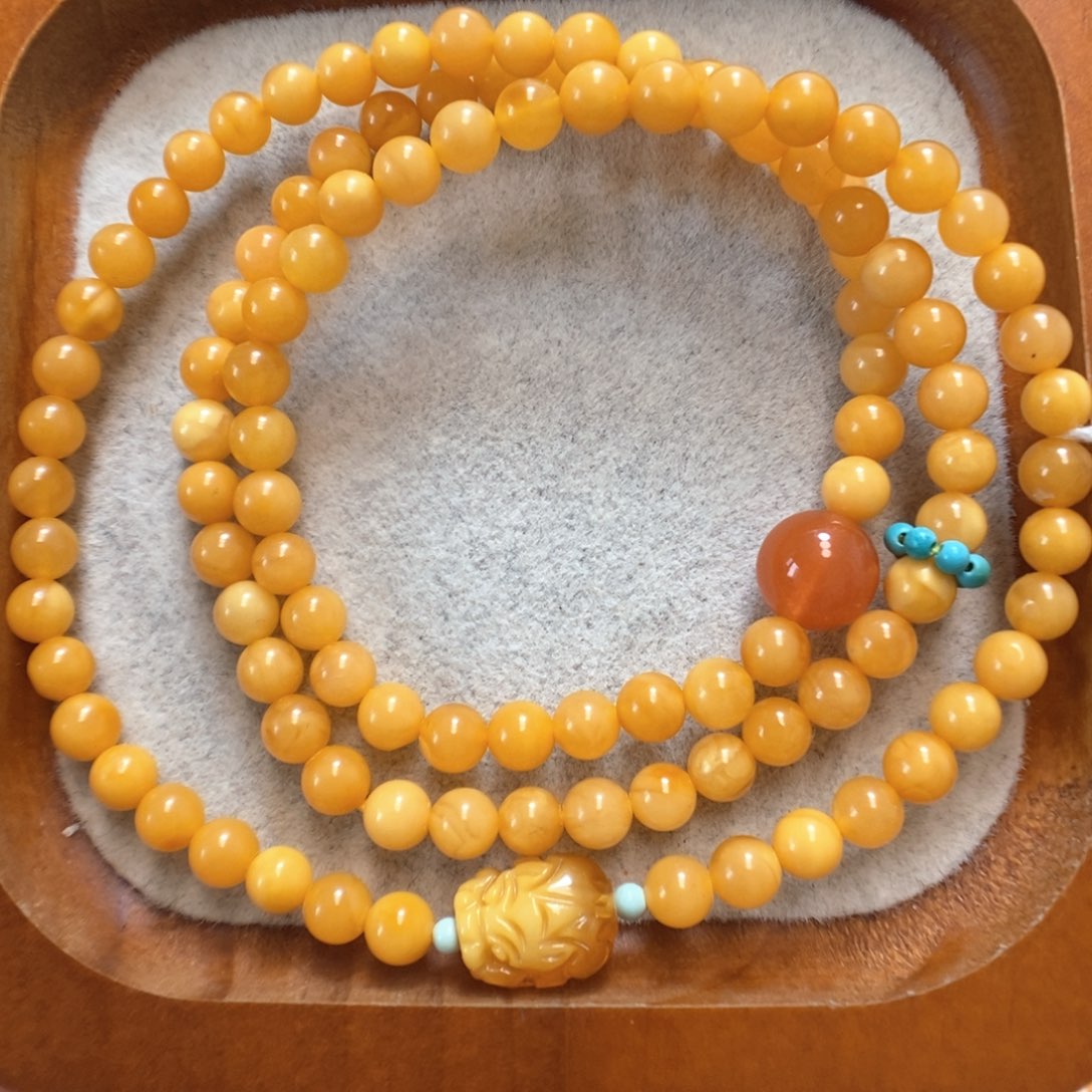 未镶嵌蜜蜡手串蜜蜡