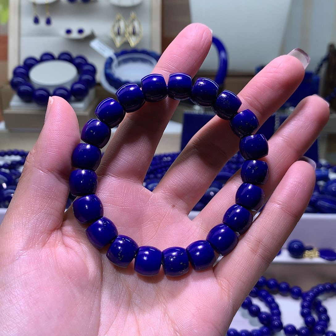 青金石未镶嵌天然原矿老型手串10 m