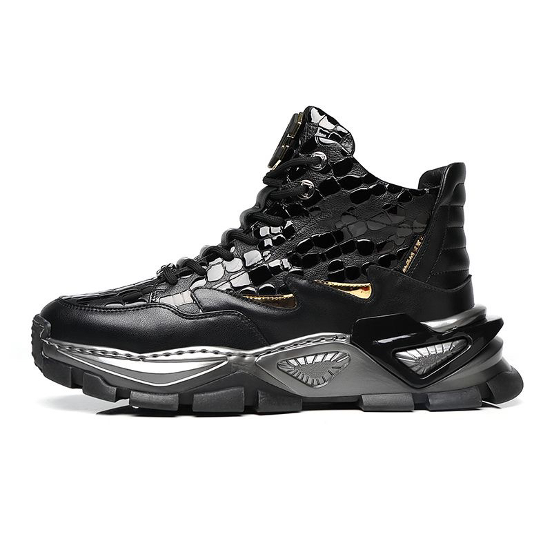 高帮真皮男鞋冬季加绒潮流时尚头层牛皮男士休闲马丁靴保暖棉鞋潮