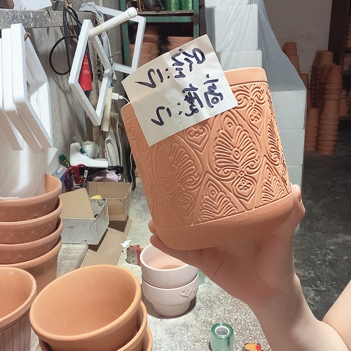 12×12 几何雕刻花盆 