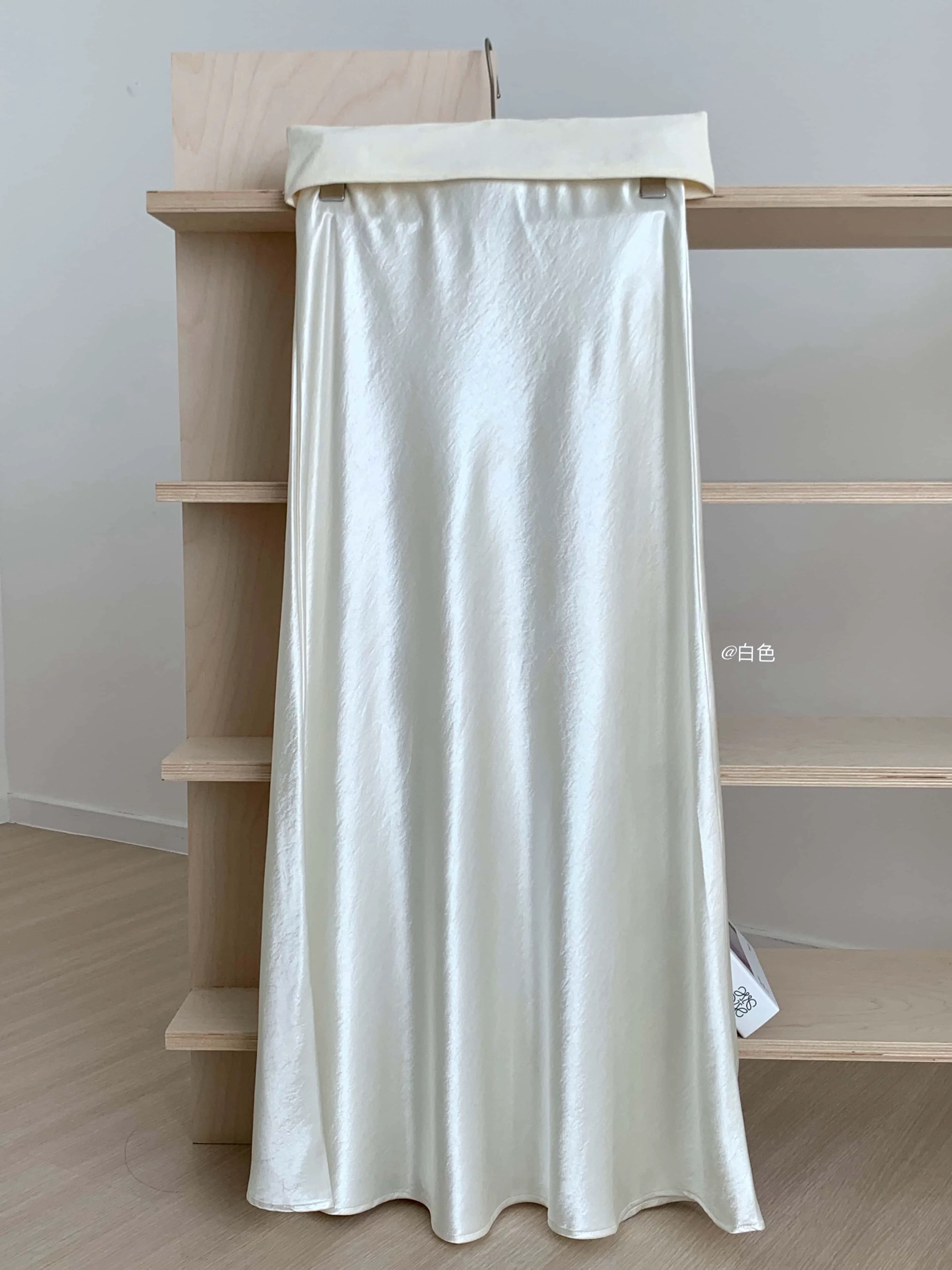 【香槟裙】早春高腰气质显瘦中长款百搭纯色复古长裙