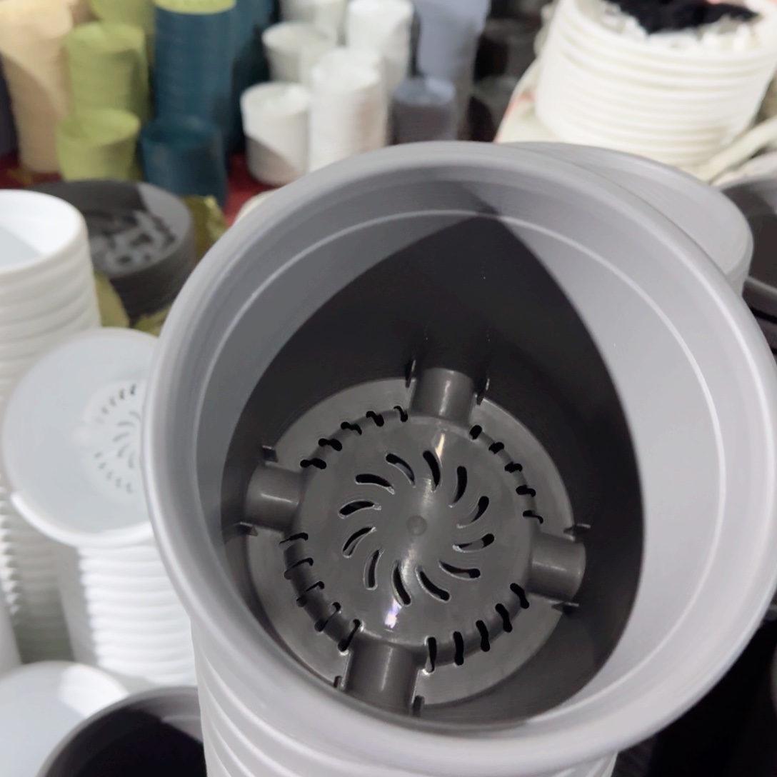 树脂四季盆2#无拖灰黑12