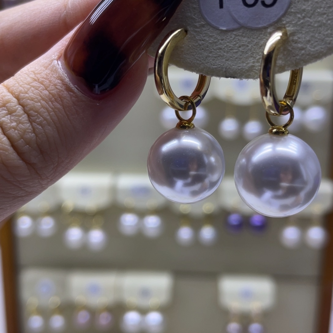 淡水珍珠耳饰银S925镶嵌