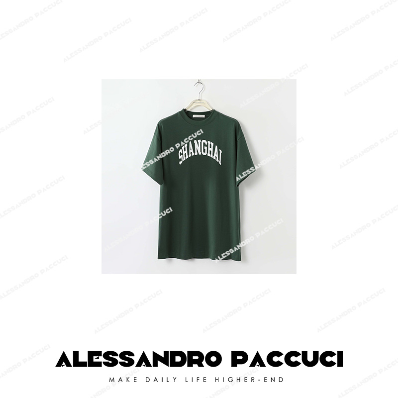 AP洛哥26760X 优质1OO棉 舒适柔软 高密度螺纹复古印花大廓形T恤