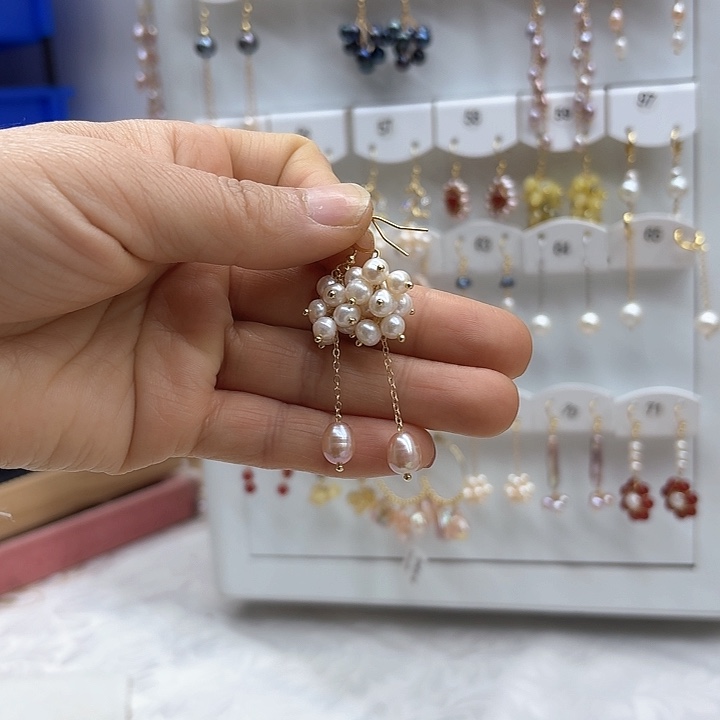 淡水珍珠发饰银S925镶嵌