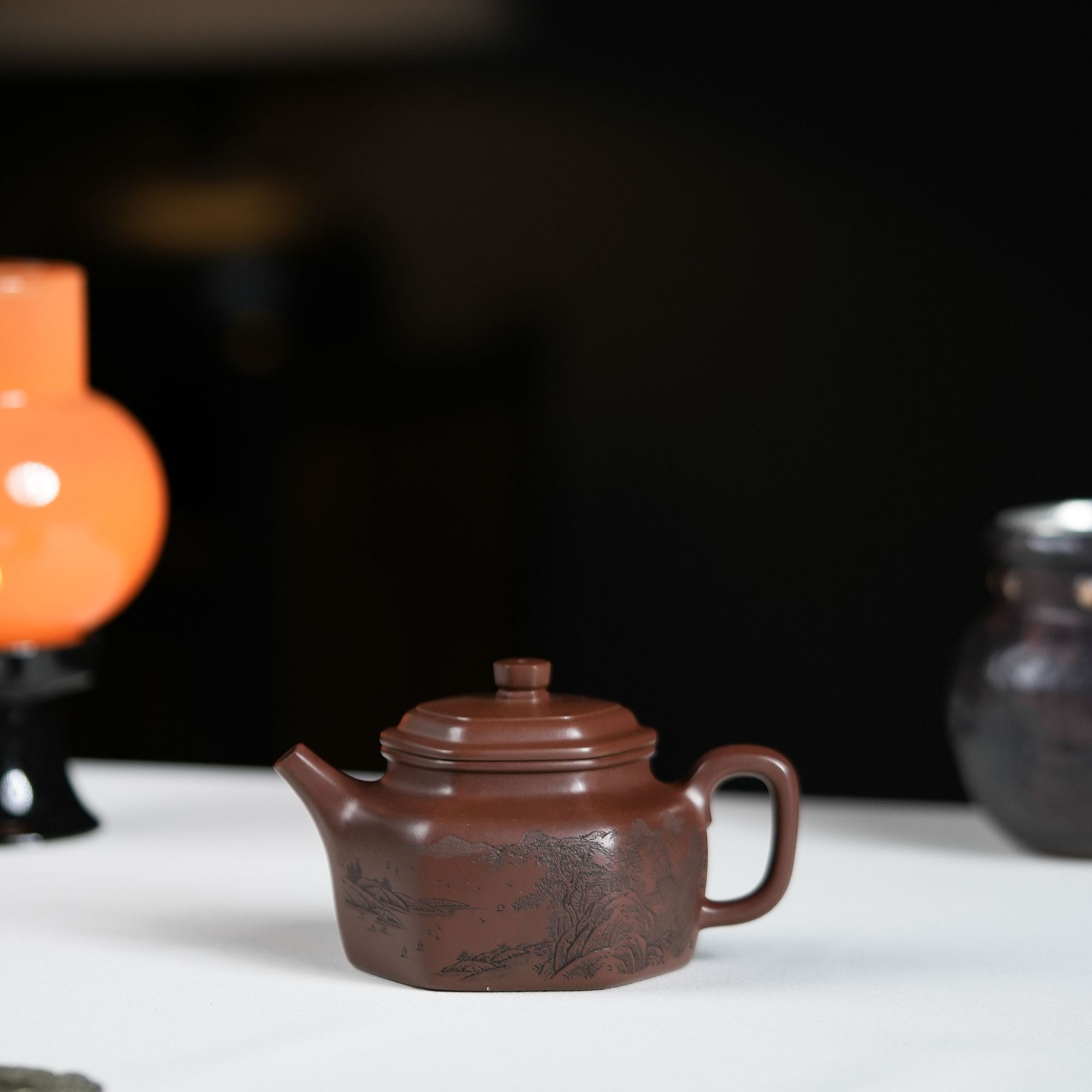 范家壶庄《六方德钟·春山》某革紫泥 220cc品牌系列手工紫砂壶