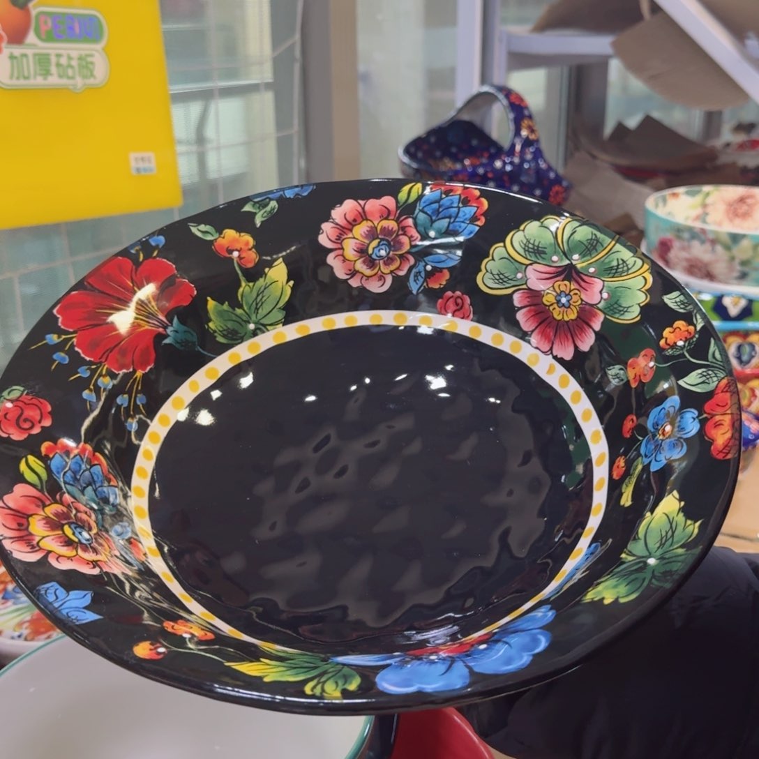 陶瓷黑奥克12英寸盆一只看图