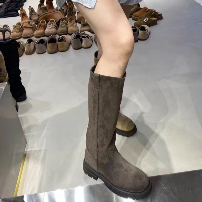 秋冬新品大筒围骑士靴长筒靴百搭厚底高筒靴瘦瘦靴 X 辣 0051