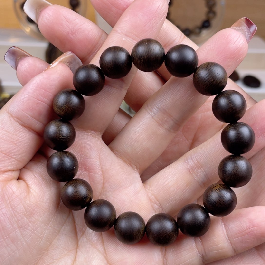 沉香手串灰**调越南芽庄白棋楠