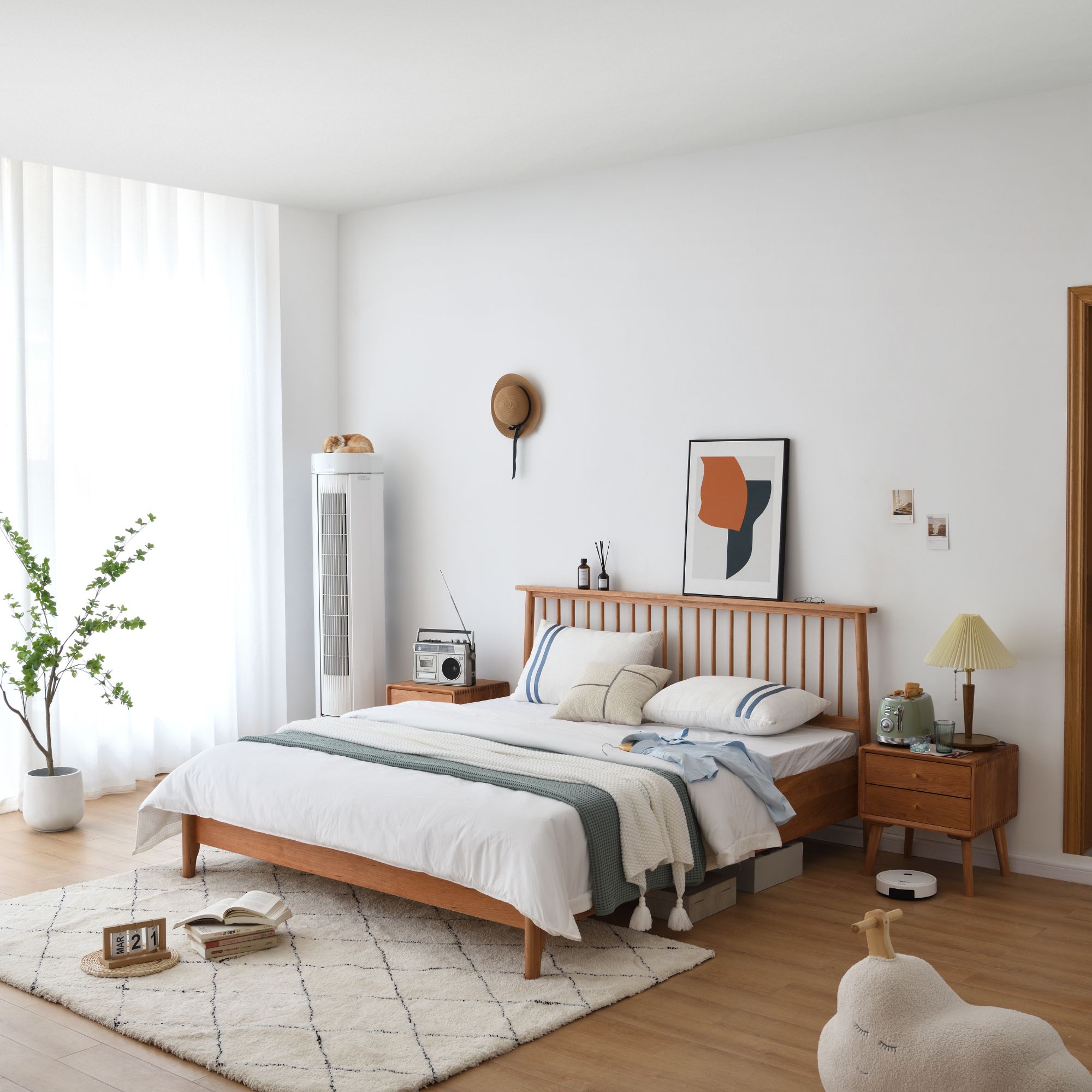 尾货清仓北美樱桃木储物北欧温莎收纳床日式全实木简约1.5米1.8M