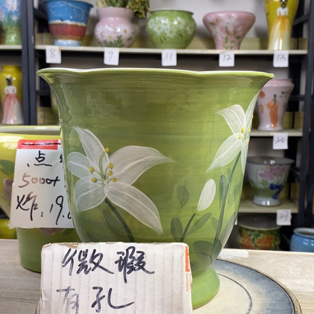 景德镇手工手绘陶瓷花盆