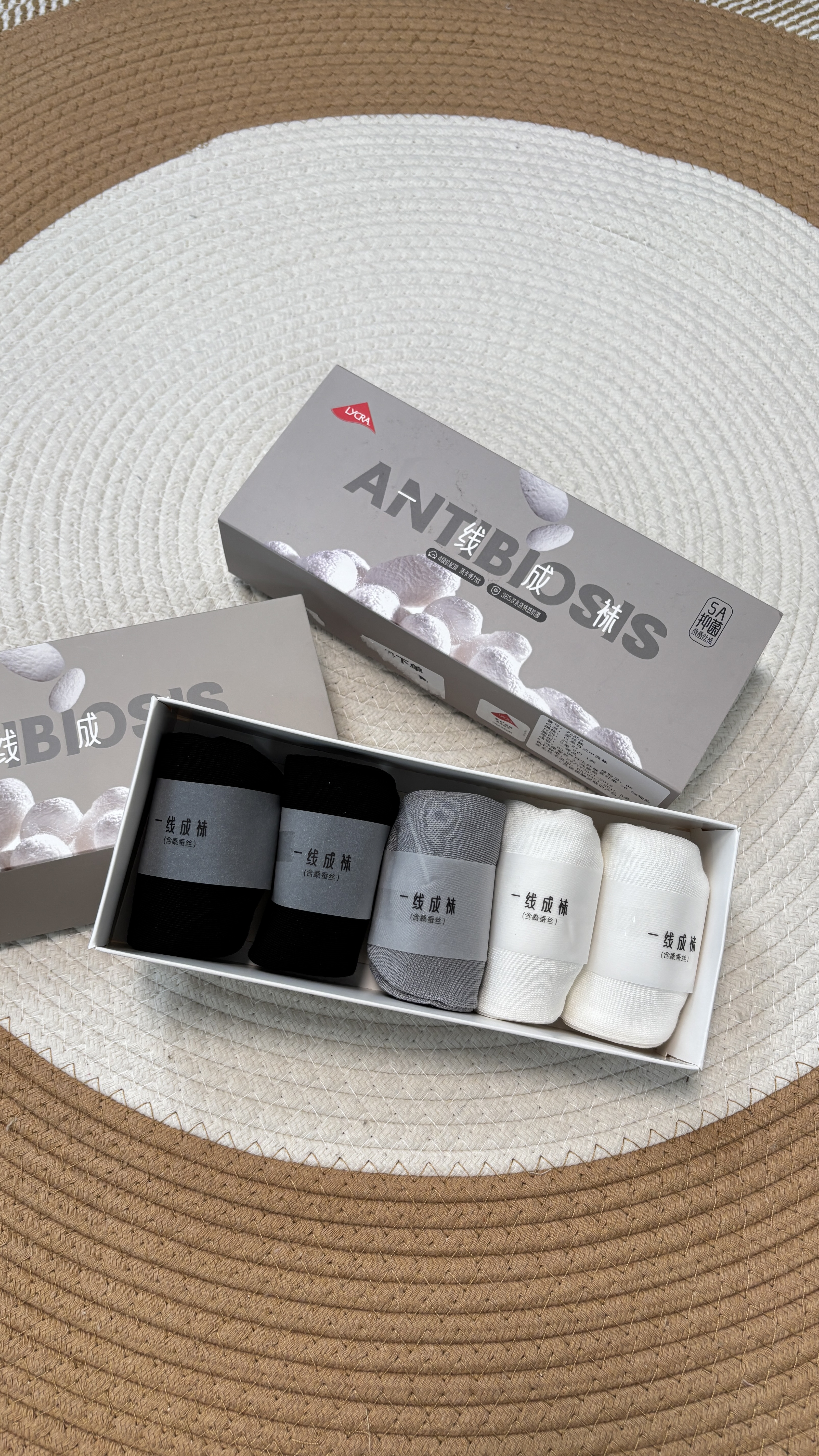 【五双装蚕丝中筒袜】7A抗菌进口纱线莱卡弹力纤维