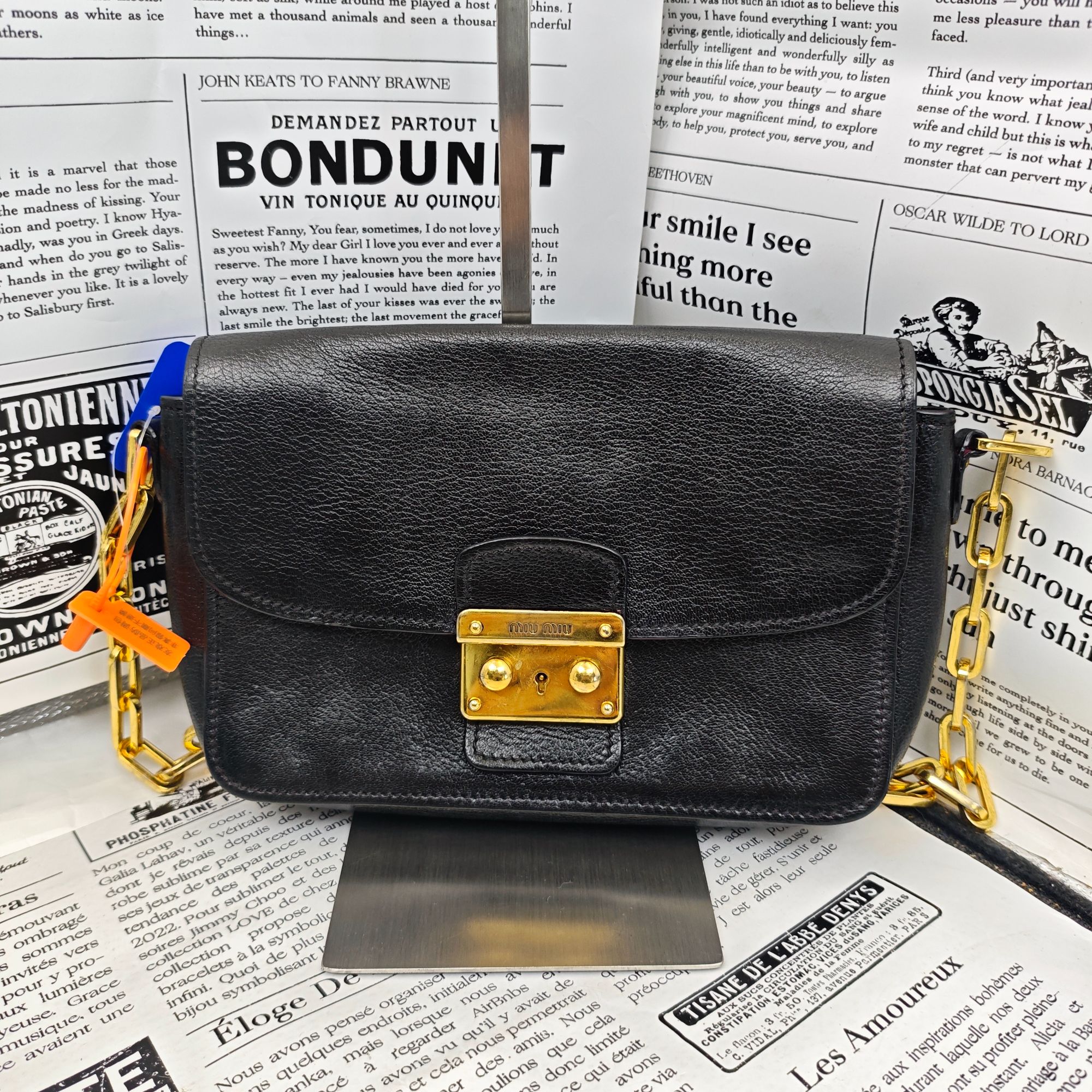 95新 MIU MIU/缪缪 miumiu/黑金链条包/XS05717007/7007/修复品