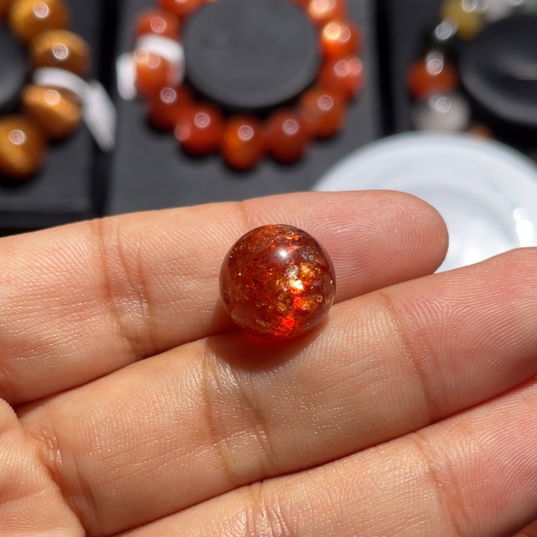 长石手链未镶嵌苏*金太阳单珠12.5mm