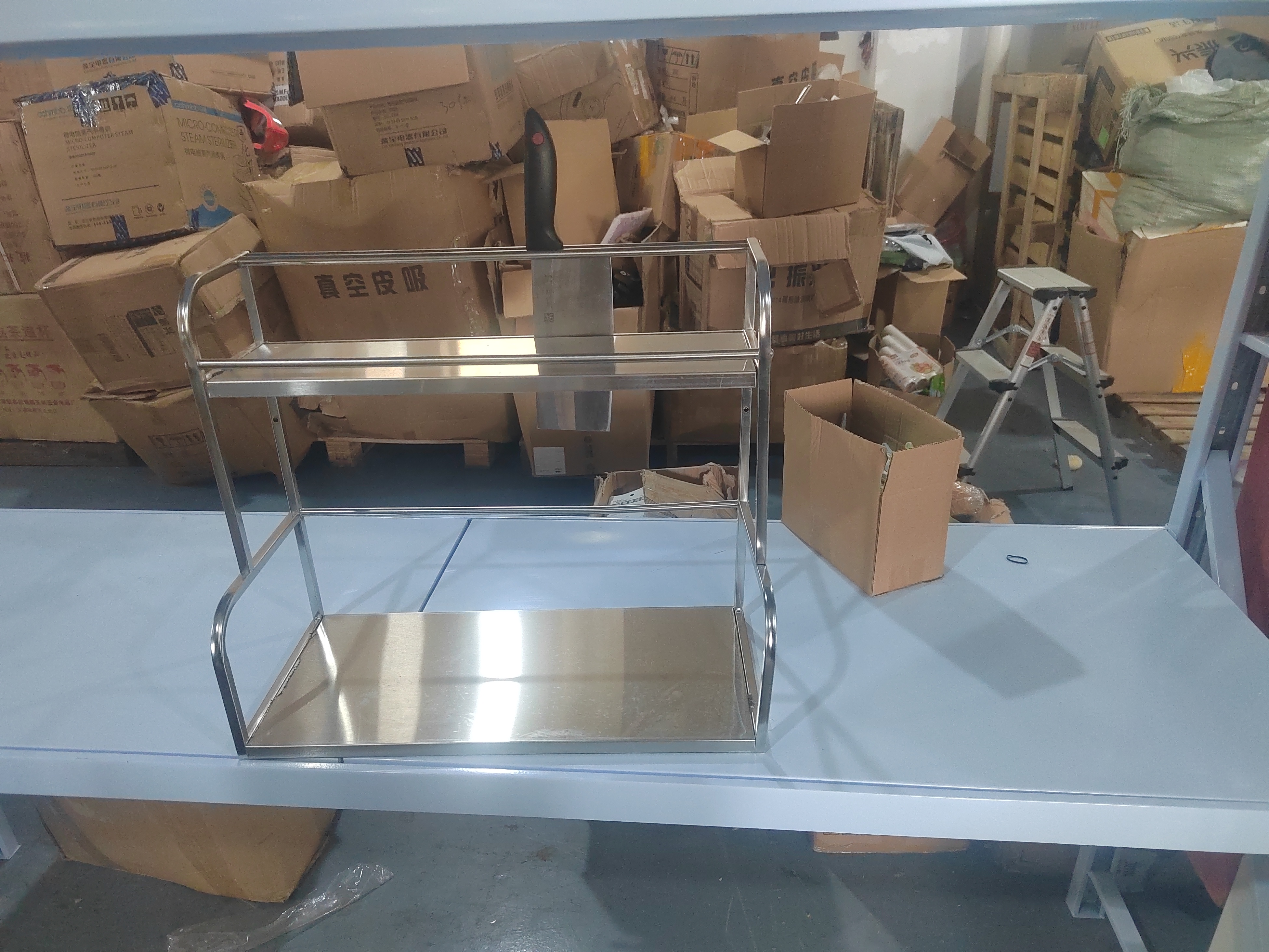 双层不锈钢厨房置物架1027